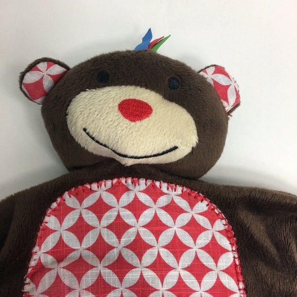 Mud Pie Monkey Lovey Plush Baby Security Blanket 12" Mudpie Jungle Tabs Toys Fun - Picture 6 of 12